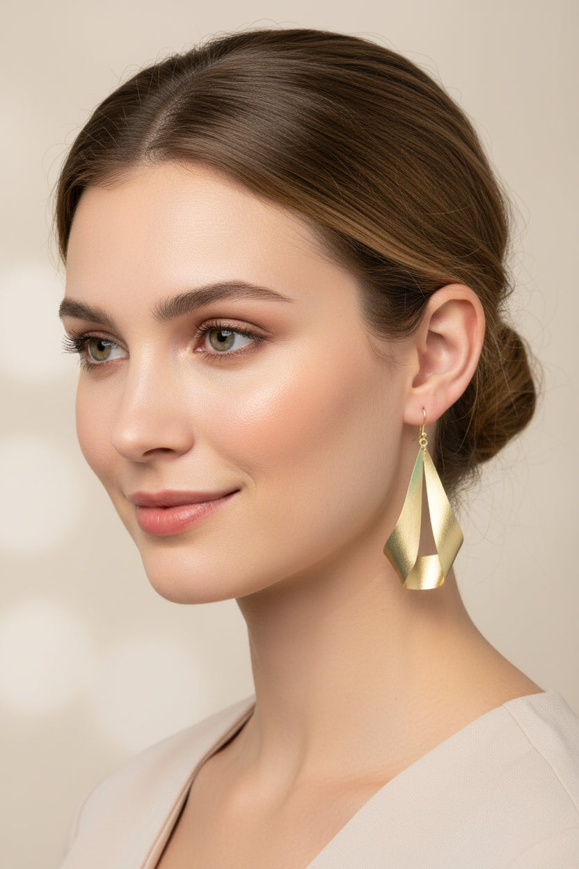 Boucles d'Oreilles Laiton Ruban