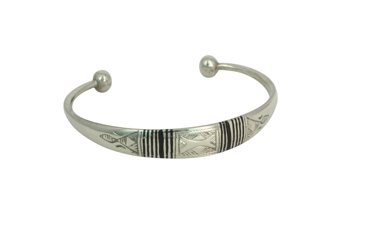 Bracelet argent et bois ebene Touareg